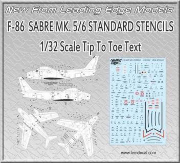 LE32022 F-86 Sabre Mk.5/6 Stencils