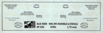 BR7218 Kokarden RFC und RNAS WK I