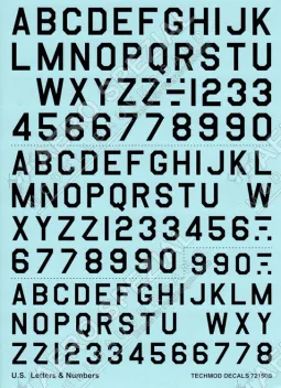 TMD72150S U.S. Buchstaben und Ziffern 28&quote;, 32&quote; und 36&quote; (schwarz)