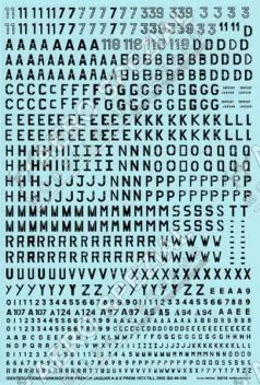 BD48106 Jaguar A & E Letters and Digits