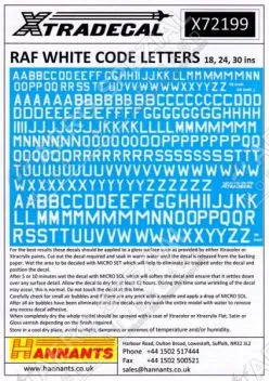 XD72199 RAF WK II Buchstaben in Weiß 18“, 24“ und 30“