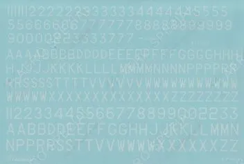 XD72129 RAF Post War White Serial Letters and Numerals 16 in., 18 in., 20 in., 24 in., 30 in., 36 in. & 48 in.