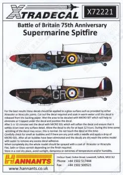 XD72221 Spitfire Mk.Ia Battle of Britain