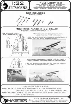 AM32086 P-38 Lightning frühe Bewaffnung