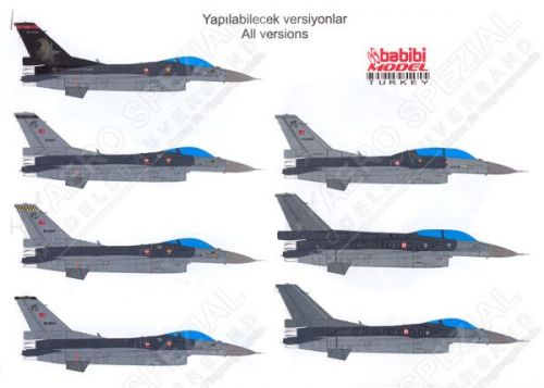 BDT4815 F-16C/D Block 40 Fighting Falcon Turkish Air Force including Solo Turk demo jet