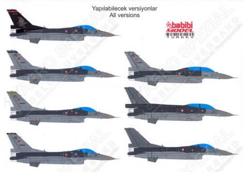 BDT7214 F-16C/D Block 40 Fighting Falcon Turkish Air Force including Solo Turk demo jet