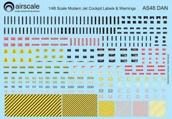 AS48DAN Cockpit-Beschriftungen und Datenschilder für moderne Jets