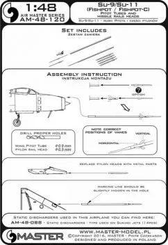 AM48120 Su-9 Fishpot/Su-11 Fishpot-C Pitot Tubes and Missile Rails Heads