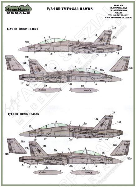 MOD48053 F/A-18D Hornet VMFA(AW)-533 Hawks