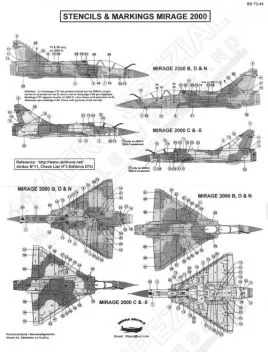 BD72046 Mirage 2000B/D/N Stencils