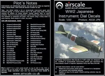 AS32JPN Cockpit Instruments for Imperial Japanese Army & Navy Aircraft WW II