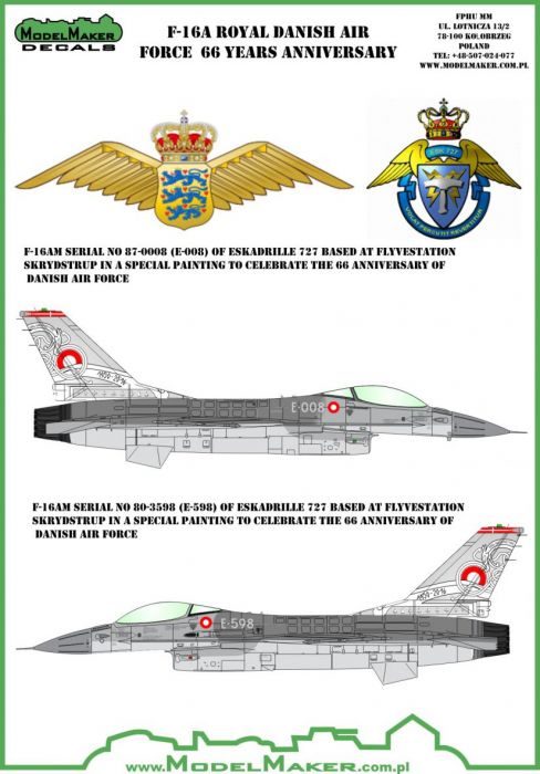 MOD72092 F-16AM Fighting Falcon Jubiläumsanstrich dänische Luftwaffe