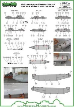 MOD72091 MiG-29A/UB/G/M Fulcrum Polish Stencils