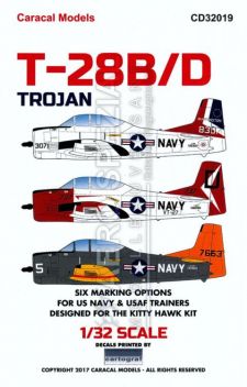 Caracal 1/32 decal CD32019 T-28B/D Trojan for Kitty Hawk 6 options Caracal 1/32 decal CD32019 T-28B/D Trojan for Kitty Hawk 6 options