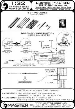 AM32098 P-40 Tomahawk Mk.IIA/B MG-Rohre und Staurohr