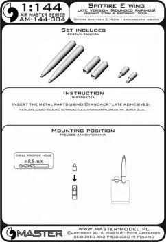 AM44004 Hispano 20 mm MK-Rohre und .50 cal. (12,7 mm) Rohre, verkleidet