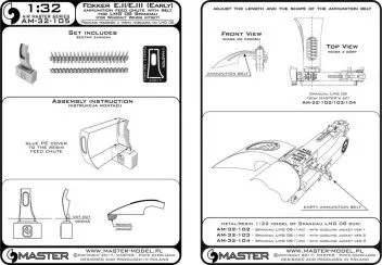 AM32105 Fokker E.II/E.III (Early) Ammunition Feed Chute with Belt for LMG 08