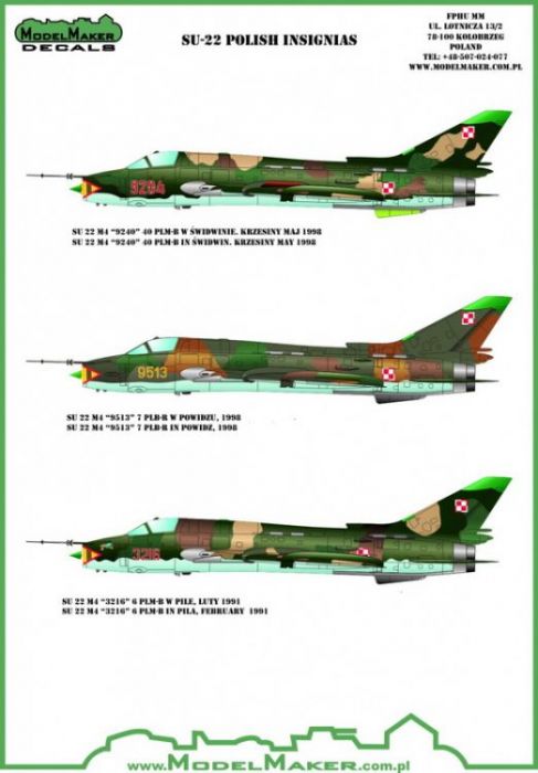 MOD72082 Su-22 Fitter Codes Polish Air Force