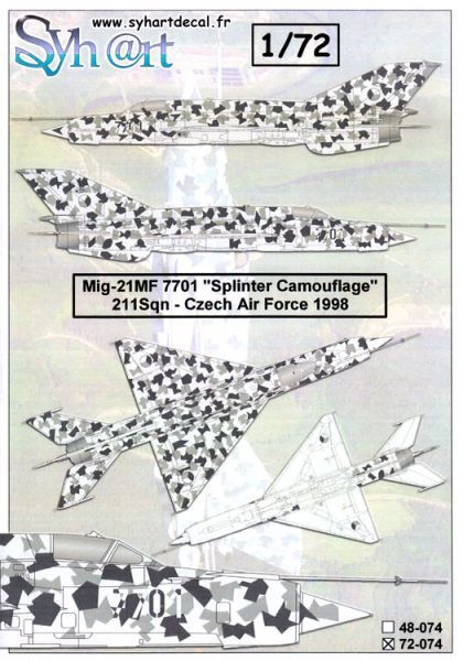 SY72074 MiG-21MF Fishbed-J Splinter Camouflage