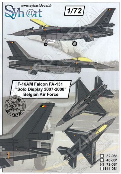 SY72081 F-16AM Fighting Falcon Solo Display 2007-2008