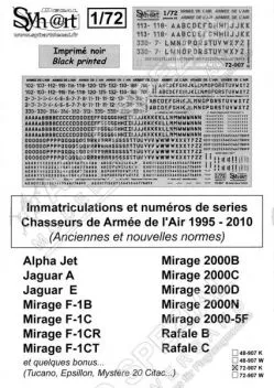 SY72907K French Air Force Registrations and Serials, 1995-2010 (Black & Grey)