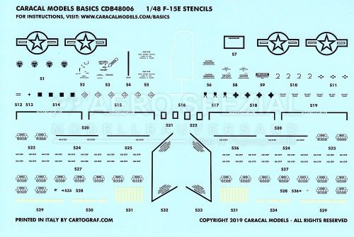 CDB48006 F-15E Strike Eagle Stencils und Nationalitätskennzeichen (ab 2017)