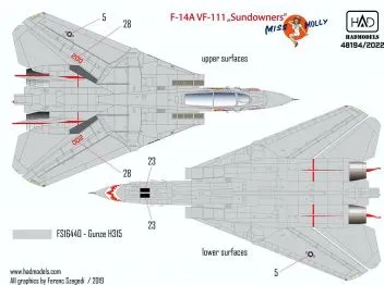HUN48194 F-14A Tomcat Miss Molly VF-111 Sundowners