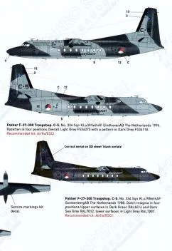 DD72096 C-47, F-27 & Gulfstream niederländische Luftwaffe