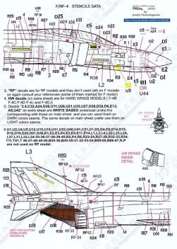 PRO480906B F-/RF-4 Phantom II Stencils in FS 37038 (Black)