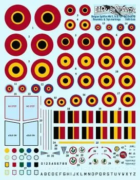 DCD7270 Spitfire Mk.9/14/16 Roundels and Squadron Markings
