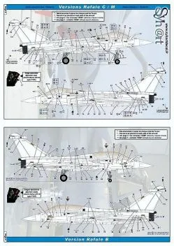 SY48915S Rafale B/C/M Stencils in französischer Sprache