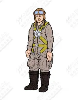 AB32152 Pilot Luftwaffe WK II mit Fallschirmpack