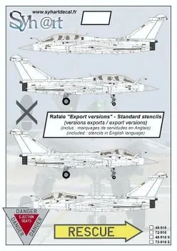 SY48918S Rafale Stencils in englischer Sprache