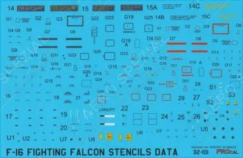 PRO320101 F-16C/D Fighting Falcon Stencils