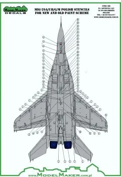 MOD32091 MiG-29 Fulcrum Stencils Polish Air Force
