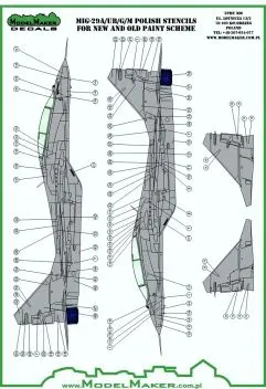 MOD32091 MiG-29 Fulcrum Stencils Polish Air Force