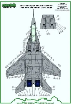 MOD32091 MiG-29 Fulcrum Stencils Polish Air Force