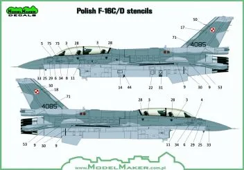 MOD48073A F-16C/D Fighting Falcon Stencils polnische Luftwaffe