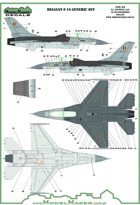 MOD72174 F-16AM/BM Fighting Falcon belgische Luftwaffe