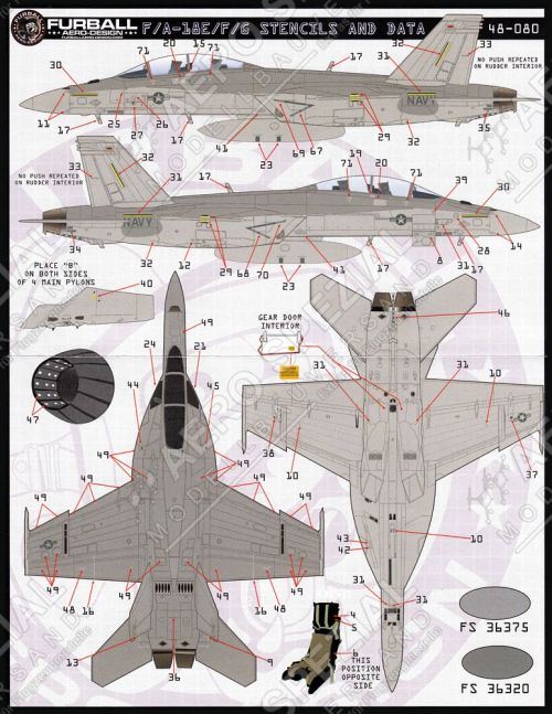 FBD48080 F/A-18E/F Super Hornet & EA-18G Growler Stencils and General Markings
