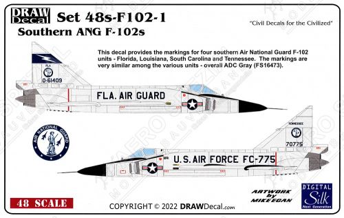 DRD4807 F-102A Delta Dagger südliche Air-National-Guard-Einheiten