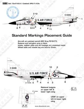 DRD7208 F-102A Delta Dagger zentrale Air-National-Guard-Einheiten