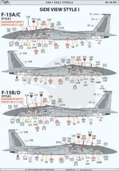PK48001 F-15A/B/C/D Eagle Stencils (Early Version)
