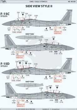 PK48001 F-15A/B/C/D Eagle Stencils (Early Version)