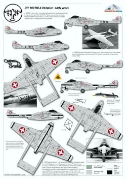 MC48021 D.H.100 Vampire F.1/FB.6 & D.H.115 Vampire T.55 Schweizer Luftwaffe