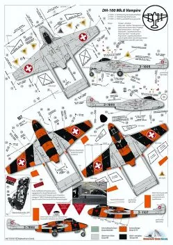 MC72021 D.H.100 Vampire FB.6 & D.H.115 Vampire T.55 Schweizer Luftwaffe
