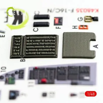 K48035 F-16C/N Fighting Falcon 3D Printed Cockpit Details