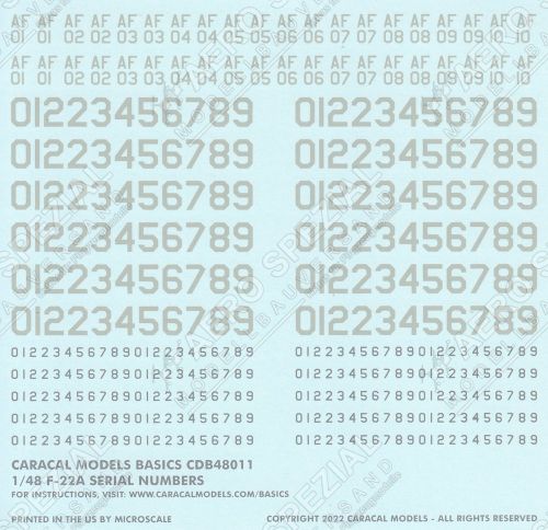 CDB48011 F-22A Raptor Serial Numbers