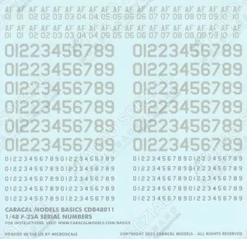 CDB48011 F-22A Raptor Serial Numbers
