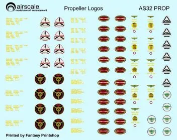 AS32PROP Propeller Logos and Specification Tables for Piston-Powered Military Aircraft WW II